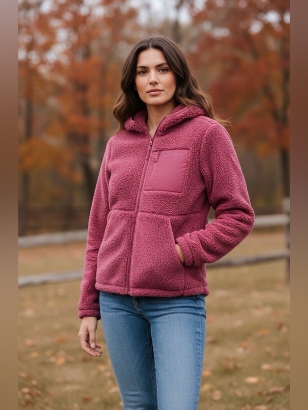 NWT SPYDER Women’s Rosewood Sherpa Fleece Jacket L